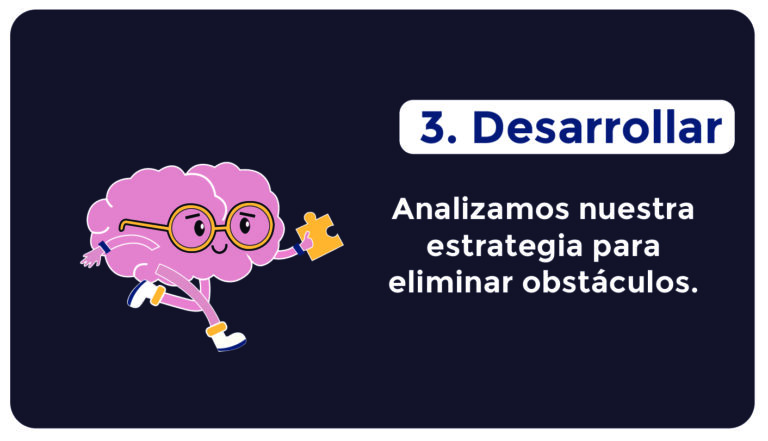 cerebro corriendo con una pieza de rompecabezas